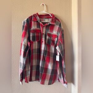 NWT AE Men’s Red Plaid Flannel Shirt